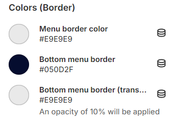 header colors border